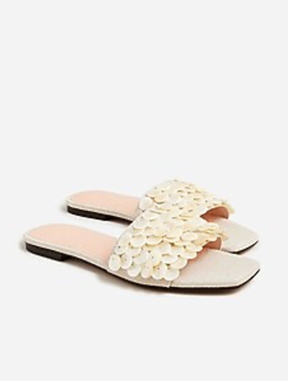 Capri Slide Sandals with Mother of Pearl Paillettes